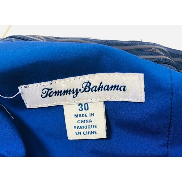 Tommy Bahama Mens Blue Checked Pockets Hybrid Bermuda Long Shorts Sz 30 New - Picture 9 of 11